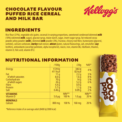 Kellogg's Coco Pops Cereal Milk Snack Bars 4 x 20g 2