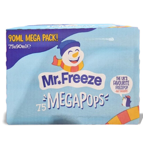 Mr. Freeze Mega Pops Assorted Flavours 75x90ml |(Lemonade,Cola,Raspberry,Strawbe 2