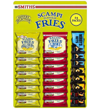 Mega Pub Card Savoury Snack Selection 24 Pack Smiths Scampi Fries 27g Bacon Frie