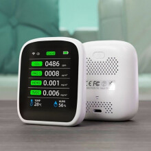 Eosnow Tuya Tragbarer Luftqualitätstester mit WLAN, 8-in-1-Messung von PM1.0, PM2.5, PM10, CO2, TVOC, HCHO, Temperatur und Luftfeuchtigkeit
