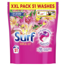 Surf 3 in 1 Tropical Lily Laundry Washing Detergent Capsules joy-infused fragran