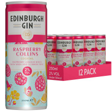 Edinburgh Gin Raspberry Collins Cocktail Can 12 x 250ml, 2% ABV Ready to Drink P