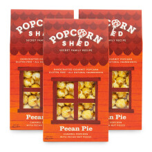 Popcorn Shed Pecan Pie Gourmet Popcorn (3 x 80g) - Pecan Caramel Popcorn with Pe