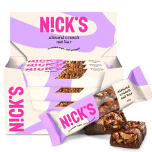 NICKS Nut Bar Almond crunch, Vegan Chocolate Keto Snack 2.9 Net Carbs, 179 Calor