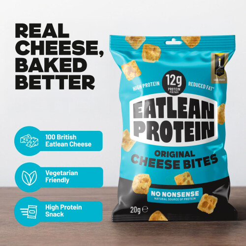 Eatlean Protein Cheese Bites - Original Baked Cheese Crisp Snacks, 12g Protein, 2