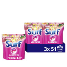 Surf 3 in 1 Tropical Lily Laundry Washing Detergent Capsules joy-infused fragran