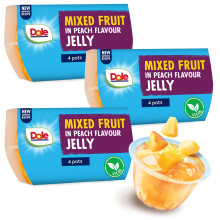 Dole Mixed Fruit In Peach Jelly 3 x 4 Packs of Assorted Fruits, Healthy Snack, N