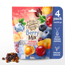 Dovido Dried Berry Mix (Superfood Blend), 4 Pack (2 x 100g) - Cranberries, Blueb