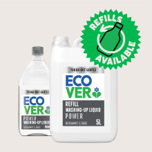 Ecover Power Washing Up Liquid Refill, Bergamot & Sage Scent, 5L