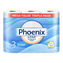 Phoenix Maxi 3 Ply Kitchen Rolls – Super-Sized Rolls | Strong, Ultra Absorbent,