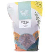 Wholefood Earth Organic Dried Deglet Nour Dates (Pitted) – 2 kg | GMO Free | Raw