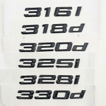 (330d, Glossy Black) 3d Chrome Letters For Car Trunk Emblem Badge Bmw 318i 325i 328i 330i 330d 320i 320d E90 E46 F30 E36 E30 Logo