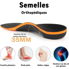 Orthopädische Einlegesohlen, Sporteinlegesohlen, Einlegesohlen mit Fußgewölbestütze bei Plattfüßen und Fersenschmerzen – 25,5 cm