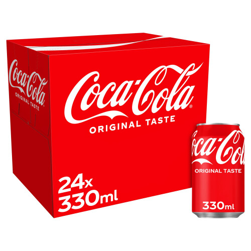Coca-Cola Original Taste Soft Drink Cans, 24 x 330 mL