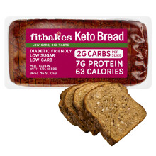 Fit bakes Keto Bread 2g Carbs 7g Protein, Diabetic, Multi Seeded, 16 Slices