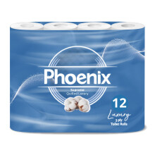 Phoenix Brand Soft Luxury Toilet Rolls, Quilted White 3 Ply Toilet Paper (54 Rol