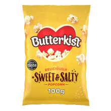 Butterkist - SWEET & SALTY popcorn 100g - 150 Calories Per Serving - Gluten Free