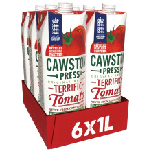 Cawston Press Tomato Pressed Juice - 1 Litre Pack of Juice Cartons All Natural –