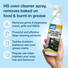 HG Oven, Grill & BBQ Cleaner Spray, Removes Baked-On Food & Grease – 500ml