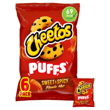 Cheetos Puffs Sweet and Spicy Flamin Hot Multipack Crisps 6x13g