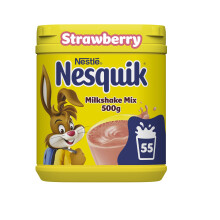 Nesquik Strawberry Flavoured Milkshake Powder, with Vitamin D, 500g Tub (Pack of