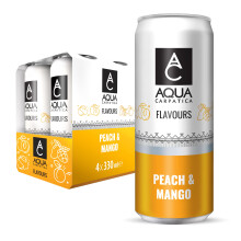 AQUA Carpatica Sparkling Flavours Mango & Peach 330ml x 4 - Natural Fruit Juice