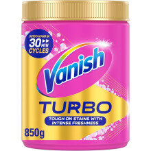 Vanish Turbo Stain Remover Powder, 850g, Boosted Oxi Action for Quick Wash, Remo