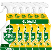 Dettol Spray, Antibacterial Multipurpose Cleaner, Lemon & Lime, 6L (1L x 6pck),
