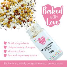 Opulent Pearl Sprinkles By Baked With Love | 100g | Mother Of Pearl, Gold, Brown