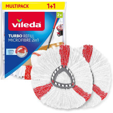 Vileda Turbo 2in1 Spin Mop Head Refills - Pack of 2 - Microfibre power - Stubbor
