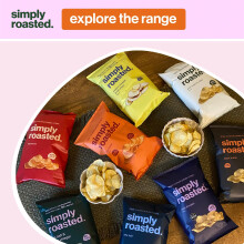 Simply Roasted - Barbecue Crisps | 12 x 21.5g Impulse Bags | Smoky & Bold | Vega