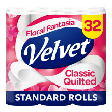 Velvet Classic Quilted Floral Fantasia Toilet Roll 32 Rolls