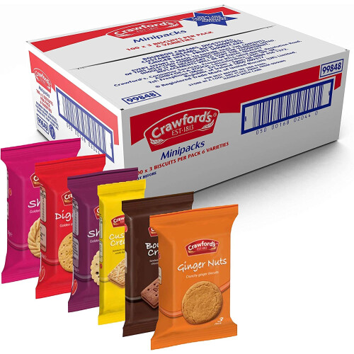 Crawford's Assorted Mini Biscuit Packs, 6 Classic Varieties, Individually Wrappe
