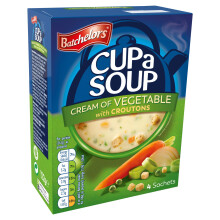 Batchelors Cup a Soup Cream of Vegetable with Croutons Instant Soup, 4 Sachets P