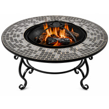Homeology GINESSA Garden Heater/Fire Pit/Coffee Table/Barbecue/Ice Bucket - Mosaic Ceramic Finish