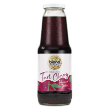 Biona Organic Tart Cherry Juice 1L - Not from Concentrate - Pressed Fruit Juice