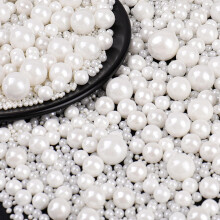 Edible Pearls for Cake Decorating 130g (4.6oz), White Sugar Pearls, Pearl Sprink