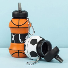 Einziehbare Wasserflasche für Kinder, Sport-Reisewasserflasche mit Karabinerhaken, faltbarer Silikonbecher für den Heimgebrauch
