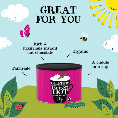 Clipper Instant Hot Chocolate Powder 1kg Hot Chocolate 1