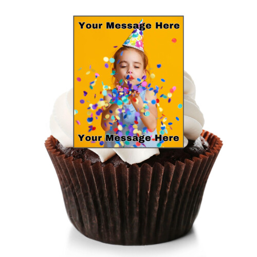Personalised Edible Cake Toppers | Multiple Shapes & Sizes | Custom Image & Mess