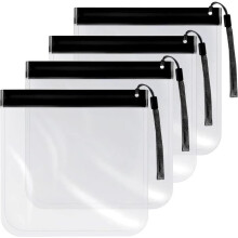 4-teiliges transparentes Flugzeug-Kulturbeutel-Set, 20 x 20 cm, wasserdichtes PVC, Flüssigkeitsbeutel für den Flughafen