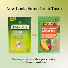 Twinings Mango and Lychee Green Tea, 80 Tea Bags (Multipack of 4 x 20 Tea Bags)