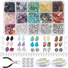1323-teiliges DIY-Schmuckset mit Lavasteinperlen und natürlichen, unregelmäßigen Edelsteinperlen