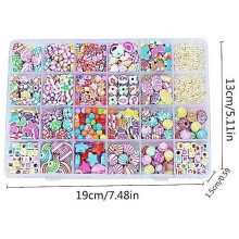 5-teiliges Set mit 24 Acryl-Gittern zum Selbermachen – Halskette und Armband – Unisex – Für Kinder – Verpackung: 19 x 13 cm #Auswahl