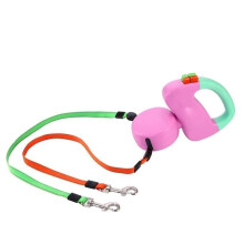 TEMPSA Einziehbare Doppelleine für Hunde, 50 lbs (ca. 22,7 kg), 3 Meter, für Welpen, Spaziergänge, Rosa