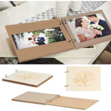 40-seitiges Gästebuch aus Holz für die Hochzeit von Herrn und Frau, personalisiertes Album mit Liebesbaum-Motiv für Fotos, Gästenachrichten