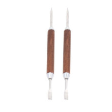 EBTOOLS 2-teiliges Kaffeestickerei-Nadelset, Kaffeestickerei-Stift mit Holzgriff und Edelstahl-Zierstichnadel für