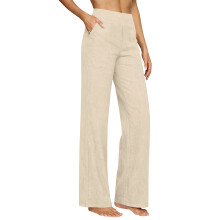 Alltagskleidung Damen-Palazzo-Hose aus Baumwolle und-Aprikose S