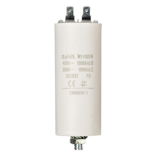 Kapacitor 450V + Earth 25.0uf / 450 v + Aarde