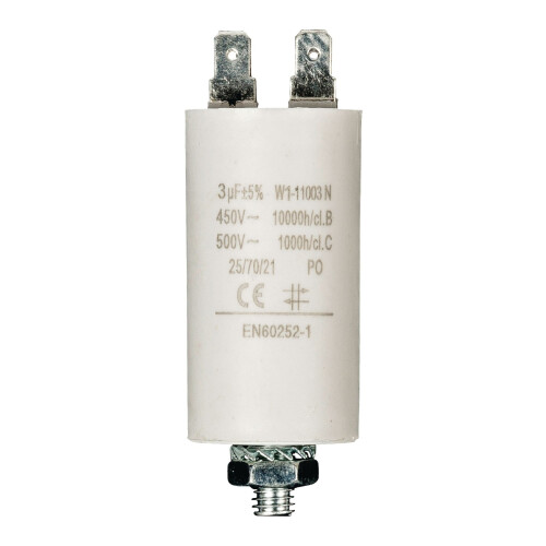 Kapacitor 450V + Earth 3.0uf / 450 v + Aarde